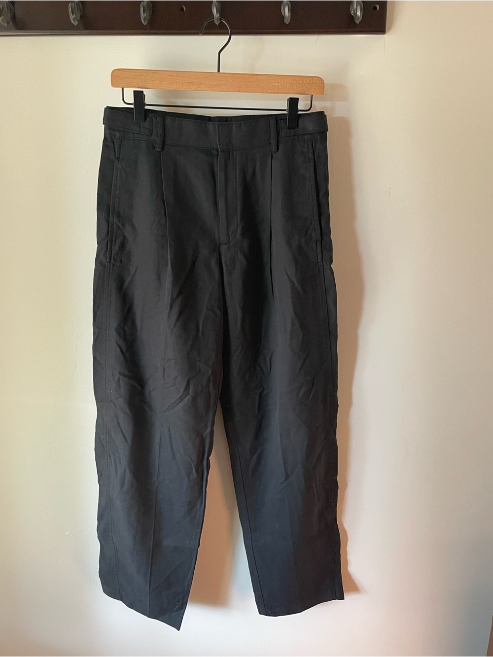 Madewell High-Rise Barrel-Leg Pants Black Linen Blend 2 NWT Trousers Workwear - Picture 6 of 6